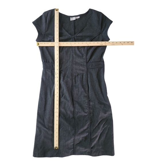 eShakti Black V-Neck A-Line Midi Dress | Size 10 | Flattering Fit Custom Style - Picture 7 of 8